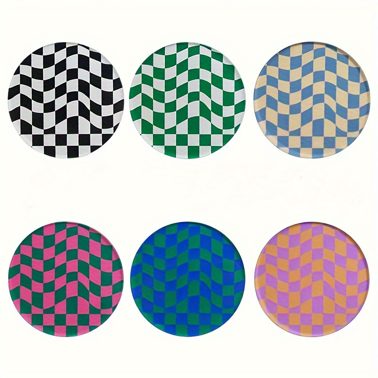 Marble Coaster Set - 6 sztuk - Drewniane podkładki pod