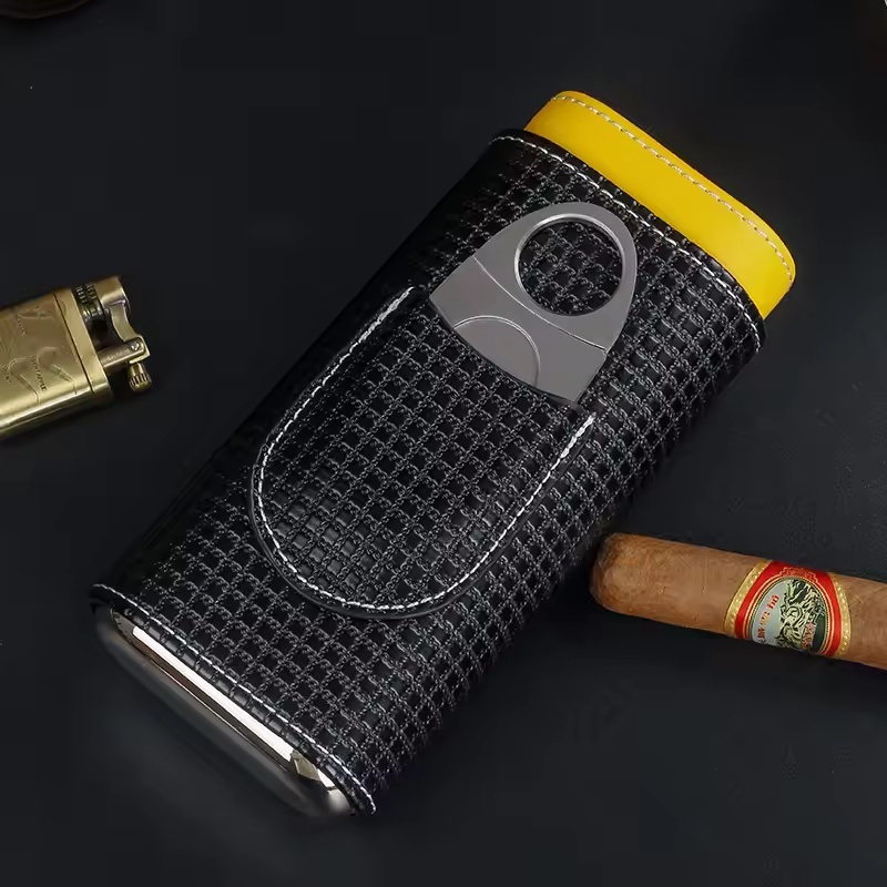 Premium Cigar Case - Przenośny skórzany humidor na cygara z
