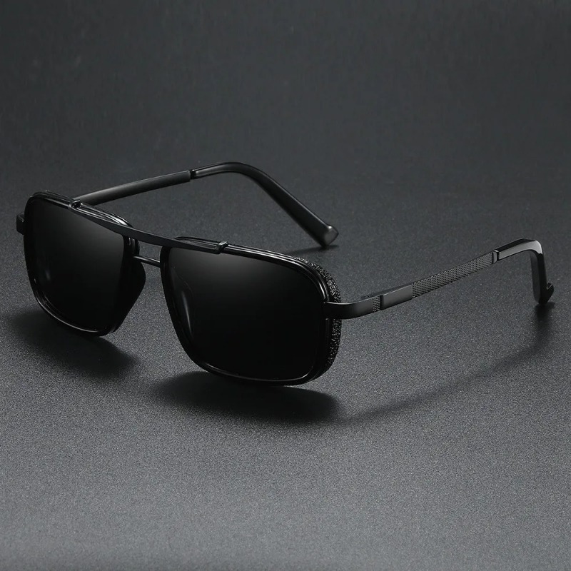 Sunglasses Uv400 - Luksusowe prostokątne męskie okulary przeciwsłoneczne w