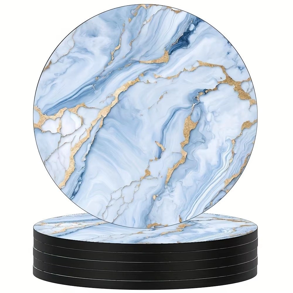 Marble Coaster Set - Zestaw 6 sztuk 4-calowych podkładek pod