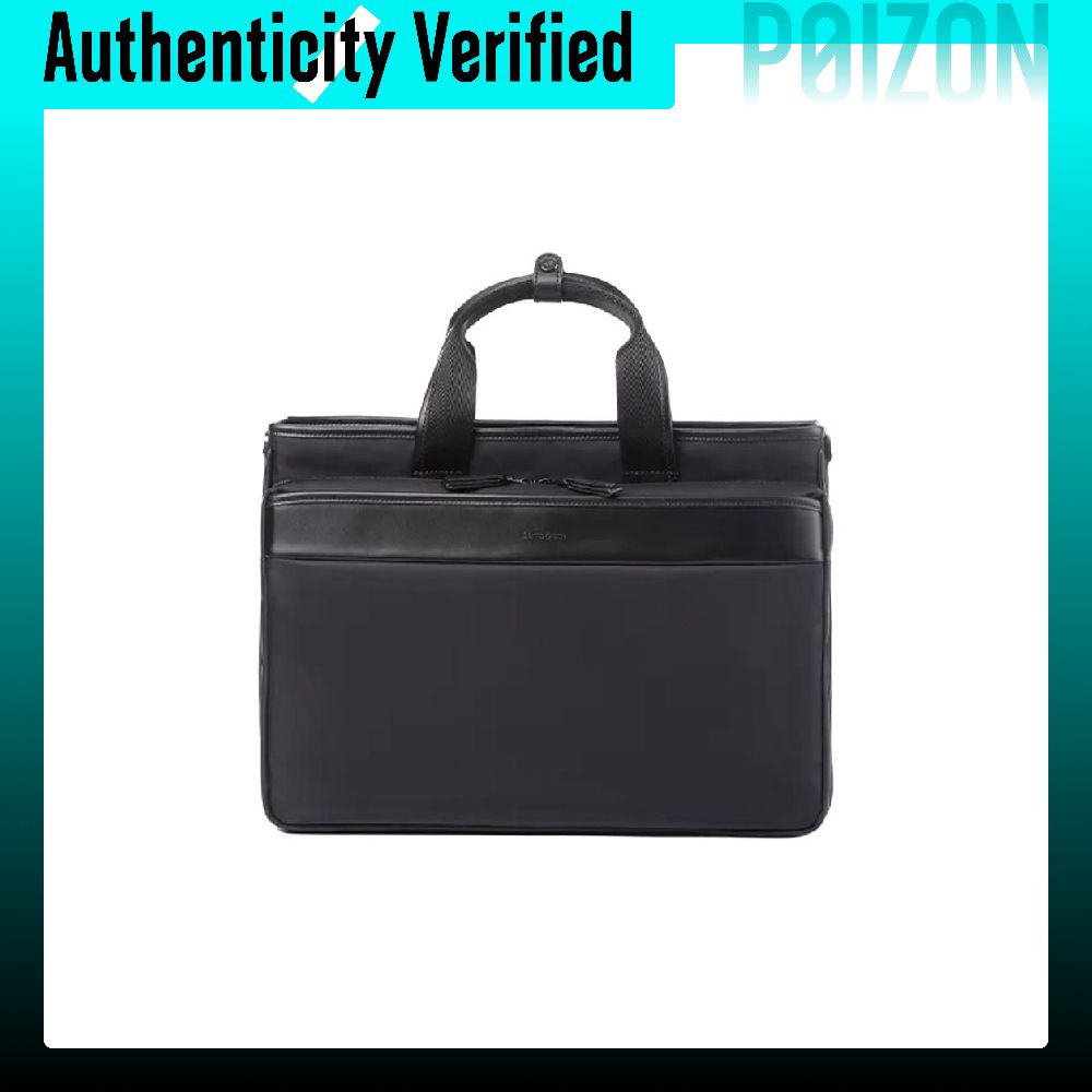Leather Briefcase - Teczka SAMSONITE z tkaniny i skóry