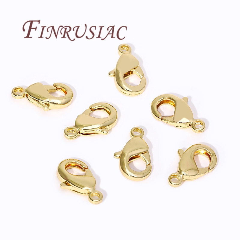 Gold Plated Jewelry - Złote zapięcia typu karabińczyk pozłacane 18-karatowym