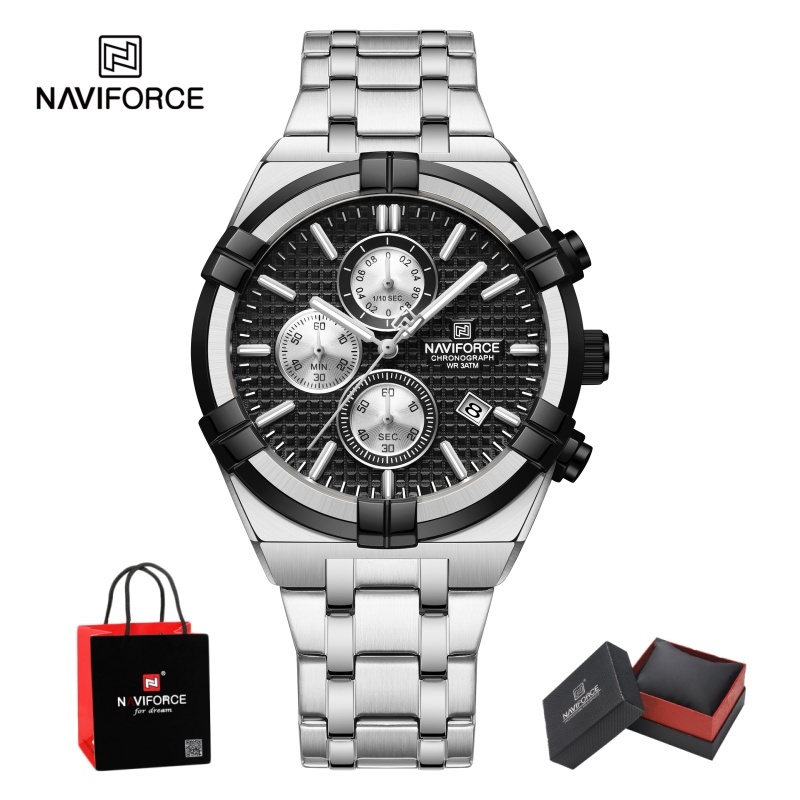 Luxury Watch Men - Zegarek męski NAVIFORCE kwarcowy chronograf wodoodporny