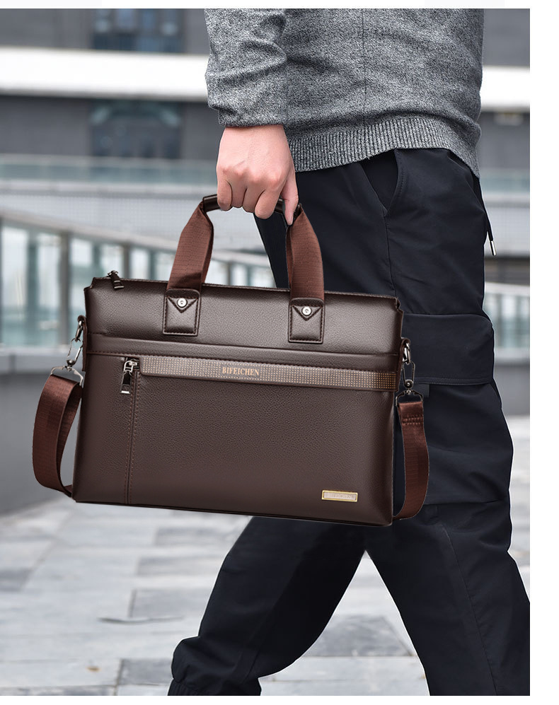 Leather Briefcase - Torby męskie luksusowej marki 2026, skórzane
