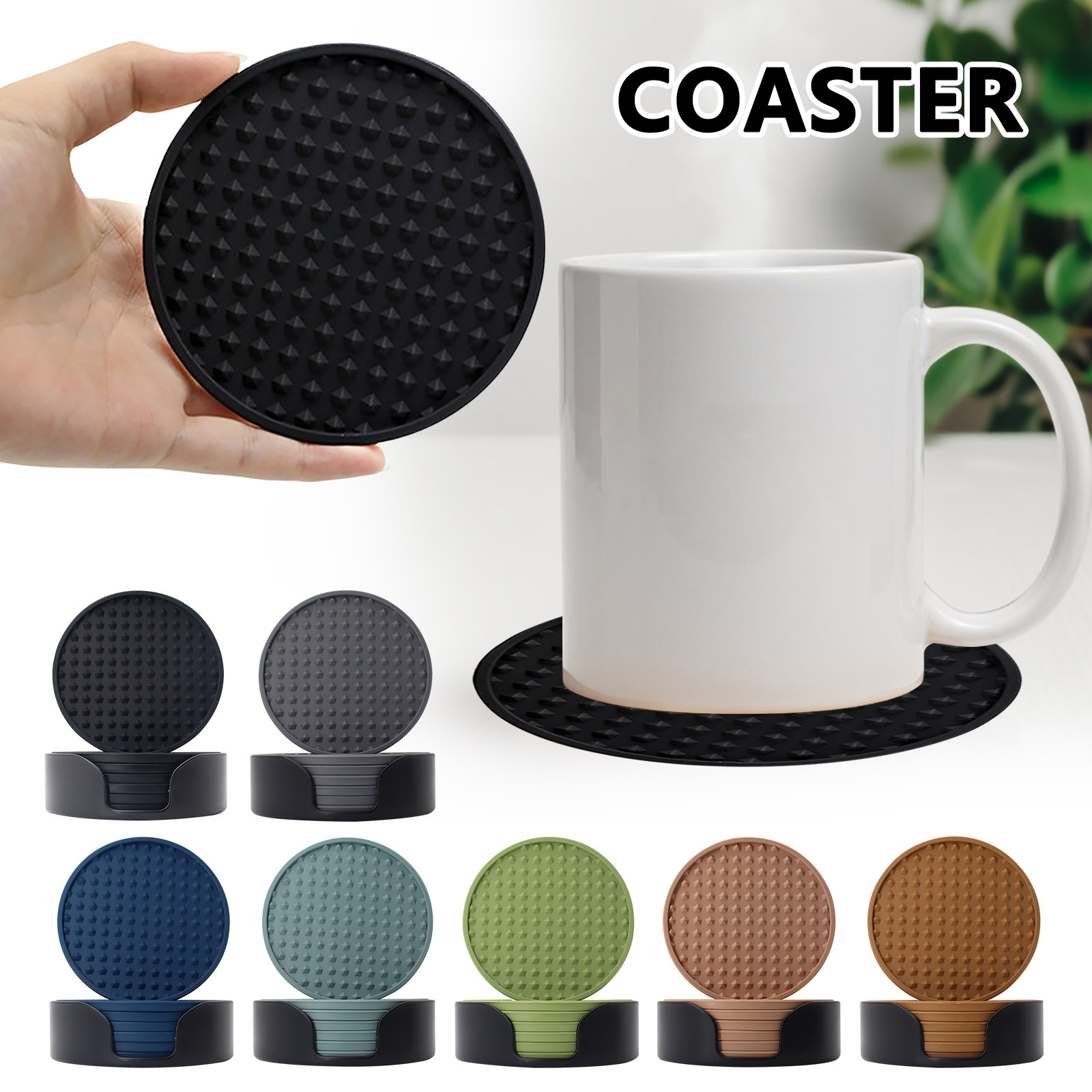 Marble Coaster Set - 6-częściowy antypoślizgowy silikonowy zestaw podkładek do