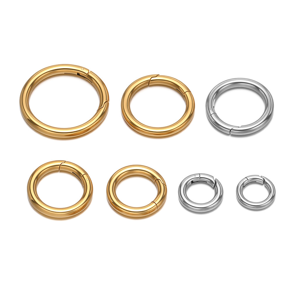 Gold Plated Jewelry - 2 szt./partia Okrągłe karabińczyki ze sprężyną,