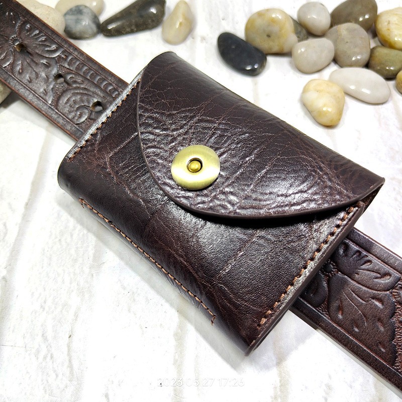 Leather Wallet Men - Blongk Mini torebka cienki pasek opakowanie