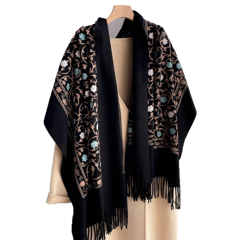 Cashmere Scarf - Nowy kaszmirowy szal z haftem dla