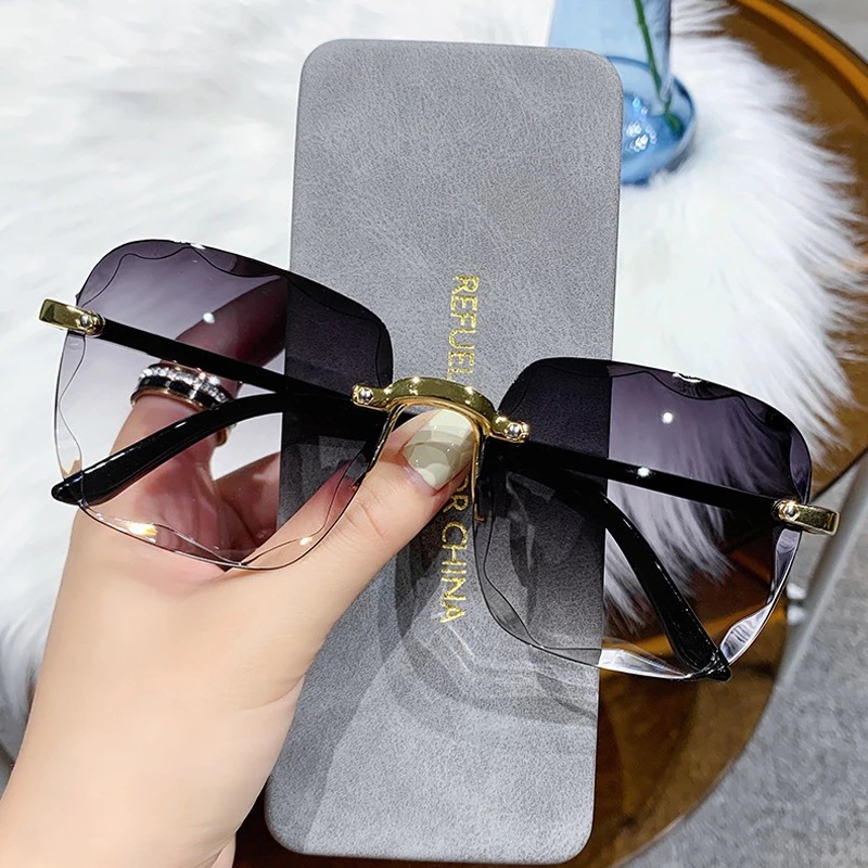 Designer Sunglasses - 1/3 SZT. Nowe bezramkowe damskie okulary
