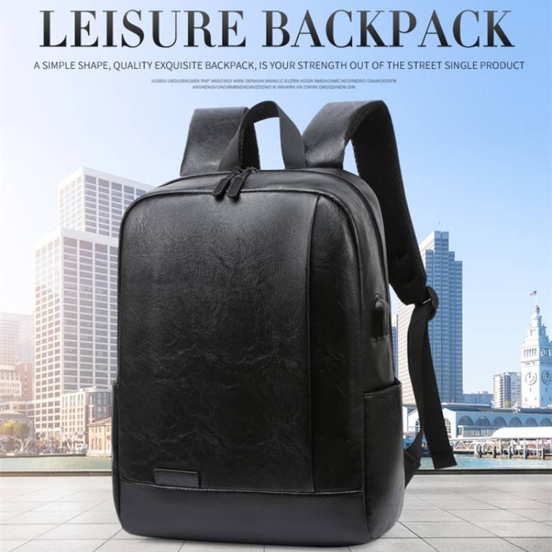Leather Briefcase - Modny męski plecak PU Skórzana teczka