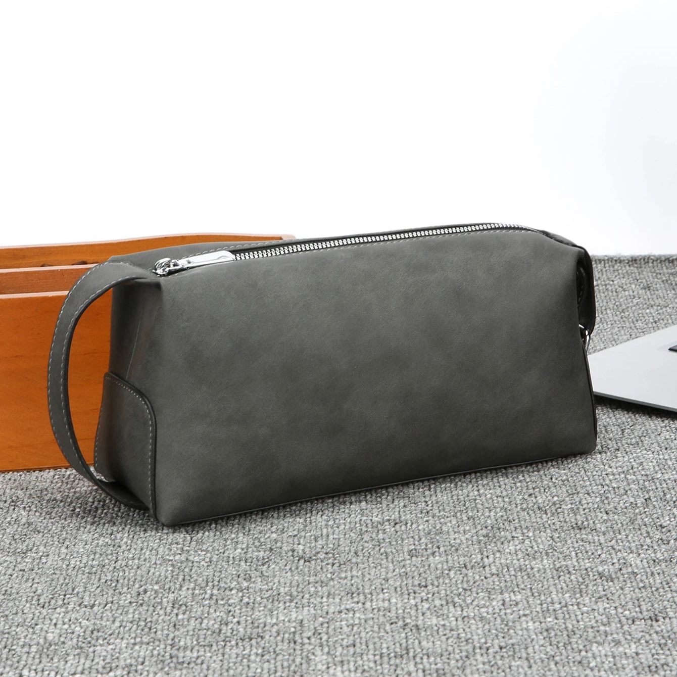 Travel Luggage Set - Męska kosmetyczka z ekoskóry, duża, pojemna