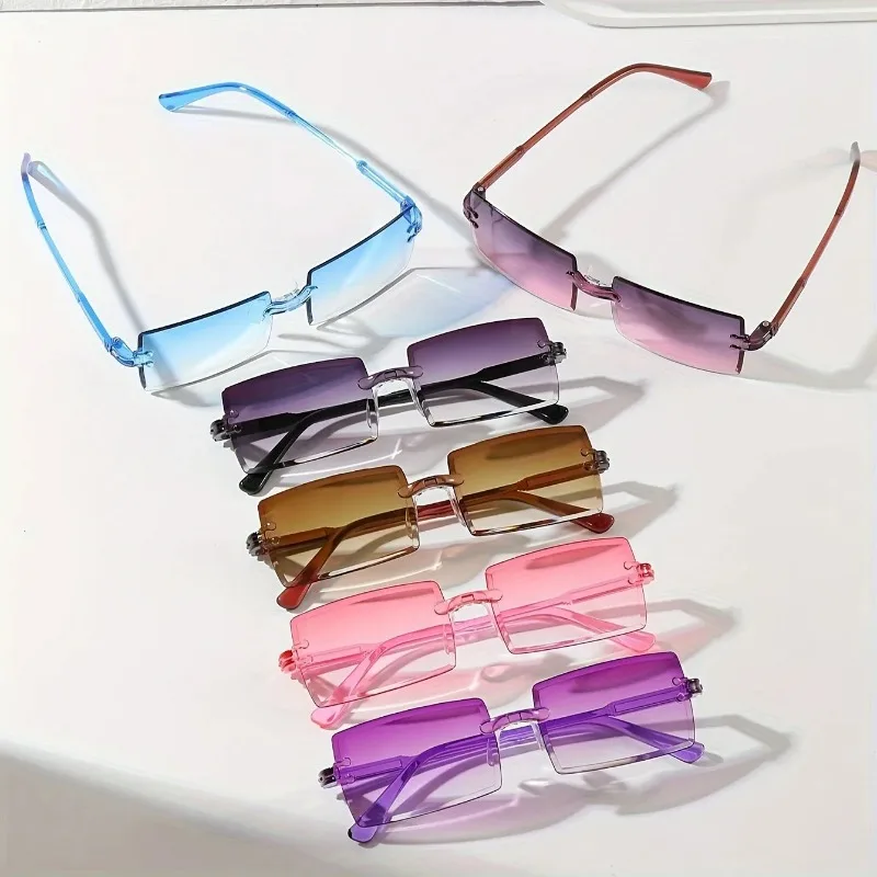 6 sztuk prostokątnych, modnych – Sunglasses Uv400 recenzja i cena