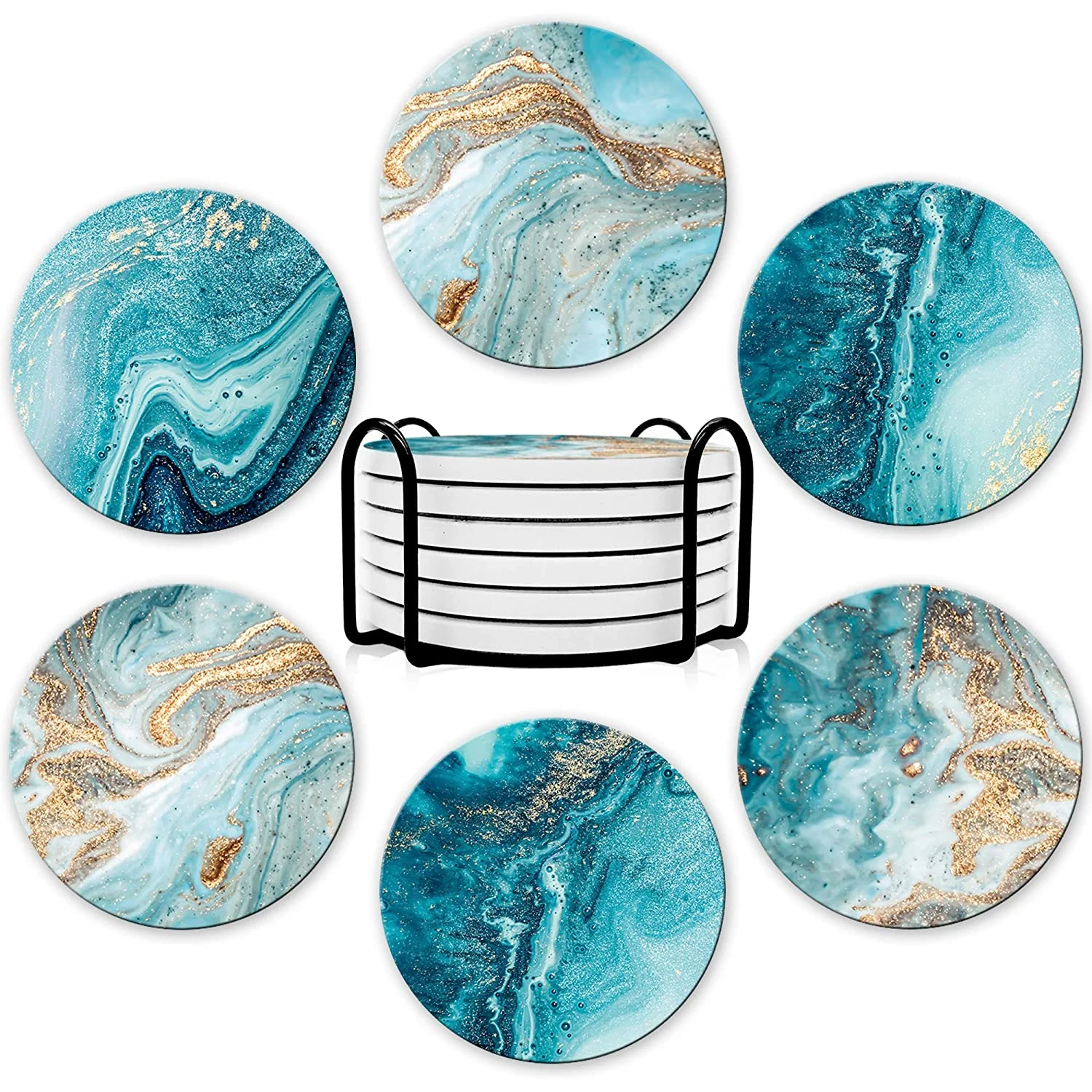 Zestaw 6 podkładek pod napoje  – Marble Coaster Set recenzja i cena
