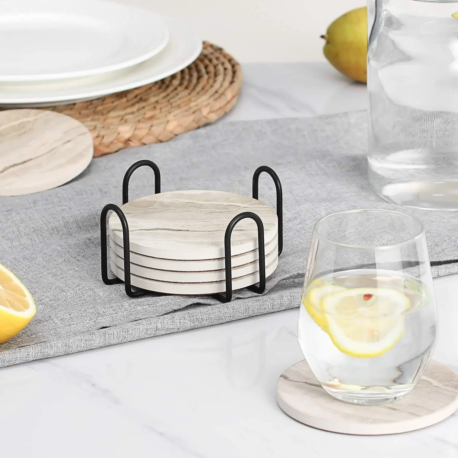 Zestaw 6 podkładek pod napoje  – Marble Coaster Set recenzja i cena