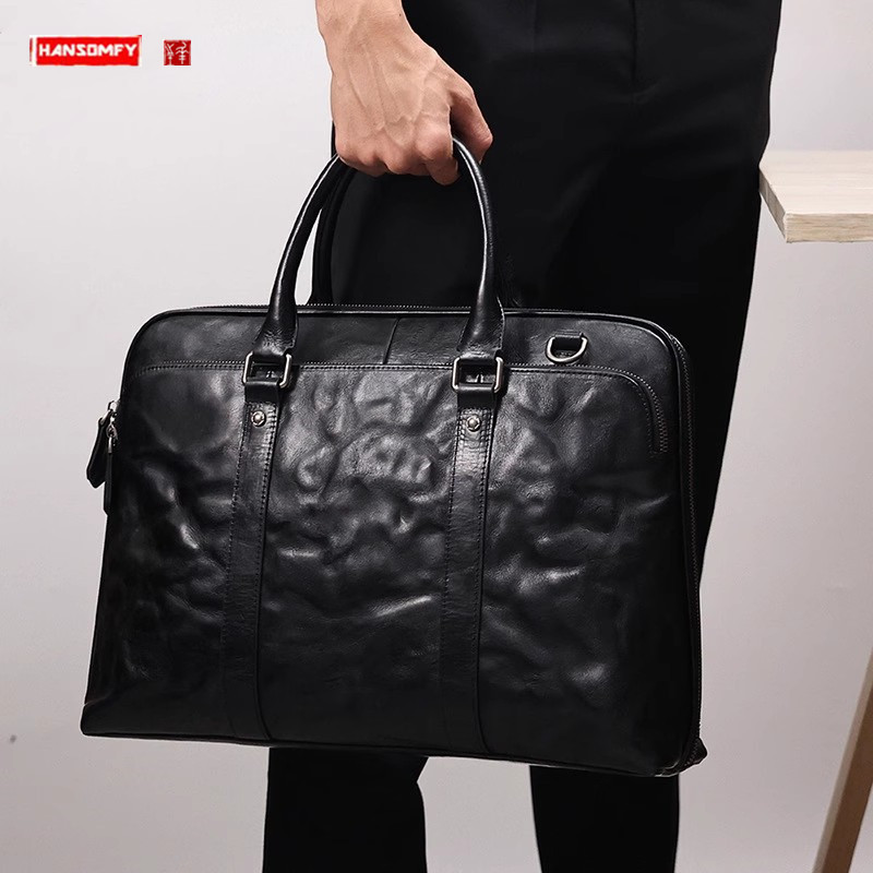 Nowe, oryginalne męskie torby  – Leather Briefcase recenzja i cena