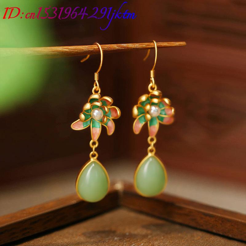 Zielone, naturalne kolczyki w  – Gold Plated Jewelry recenzja i cena