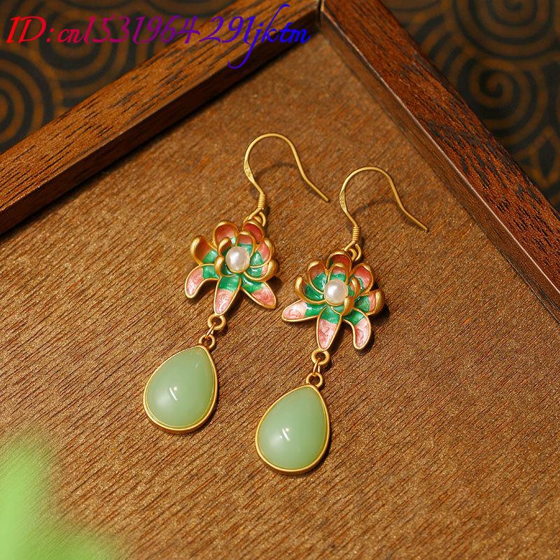 Zielone, naturalne kolczyki w  – Gold Plated Jewelry recenzja i cena