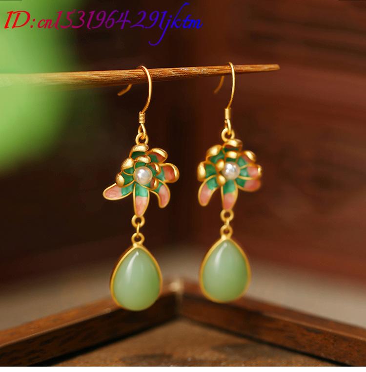 Zielone, naturalne kolczyki w  – Gold Plated Jewelry recenzja i cena