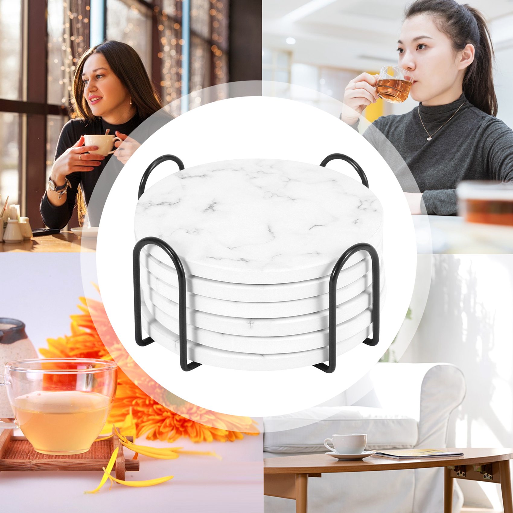 ABAH - Chłonne Podkładki Pod N – Marble Coaster Set recenzja i cena