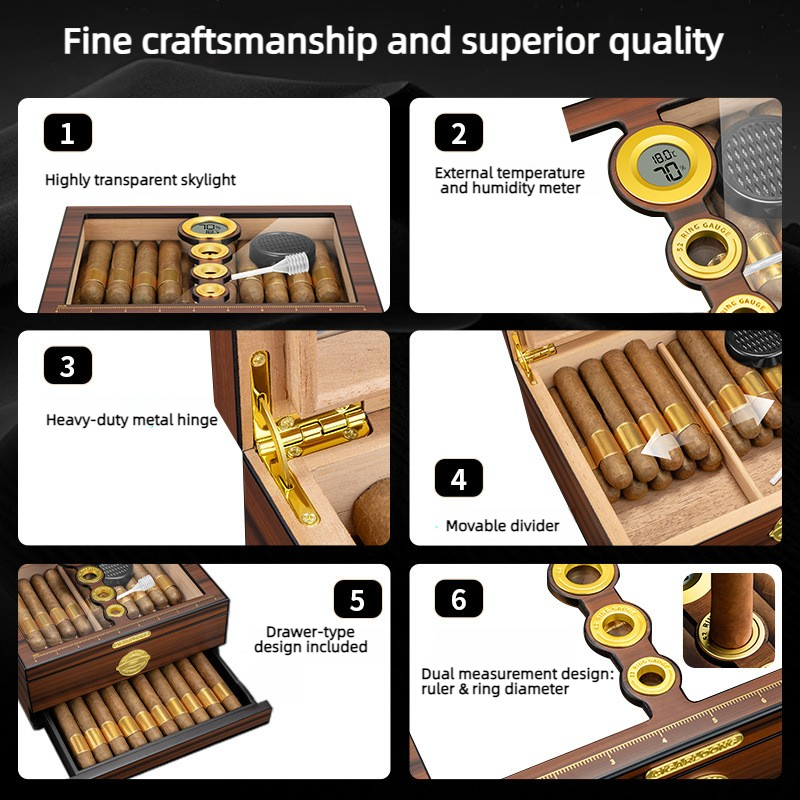 Luksusowy drewniany humidor na – Luxury Gift Set recenzja i cena