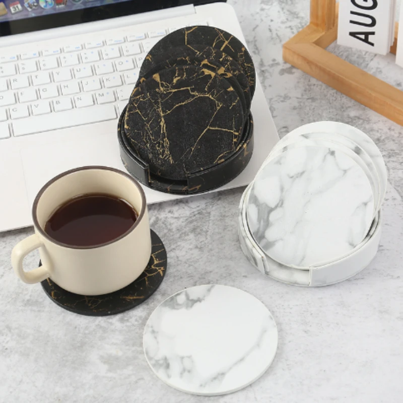6 szt. Marmurowa podkładka ze  – Marble Coaster Set recenzja i cena