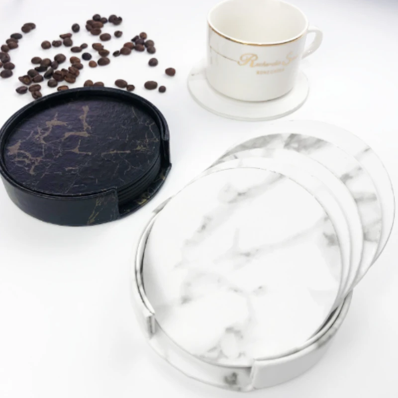 6 szt. Marmurowa podkładka ze  – Marble Coaster Set recenzja i cena
