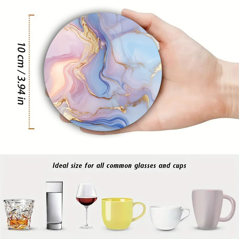 4 sztuki podkładek pod napoje  – Marble Coaster Set recenzja i cena