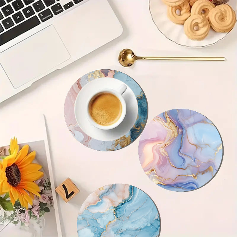 4 sztuki podkładek pod napoje  – Marble Coaster Set recenzja i cena