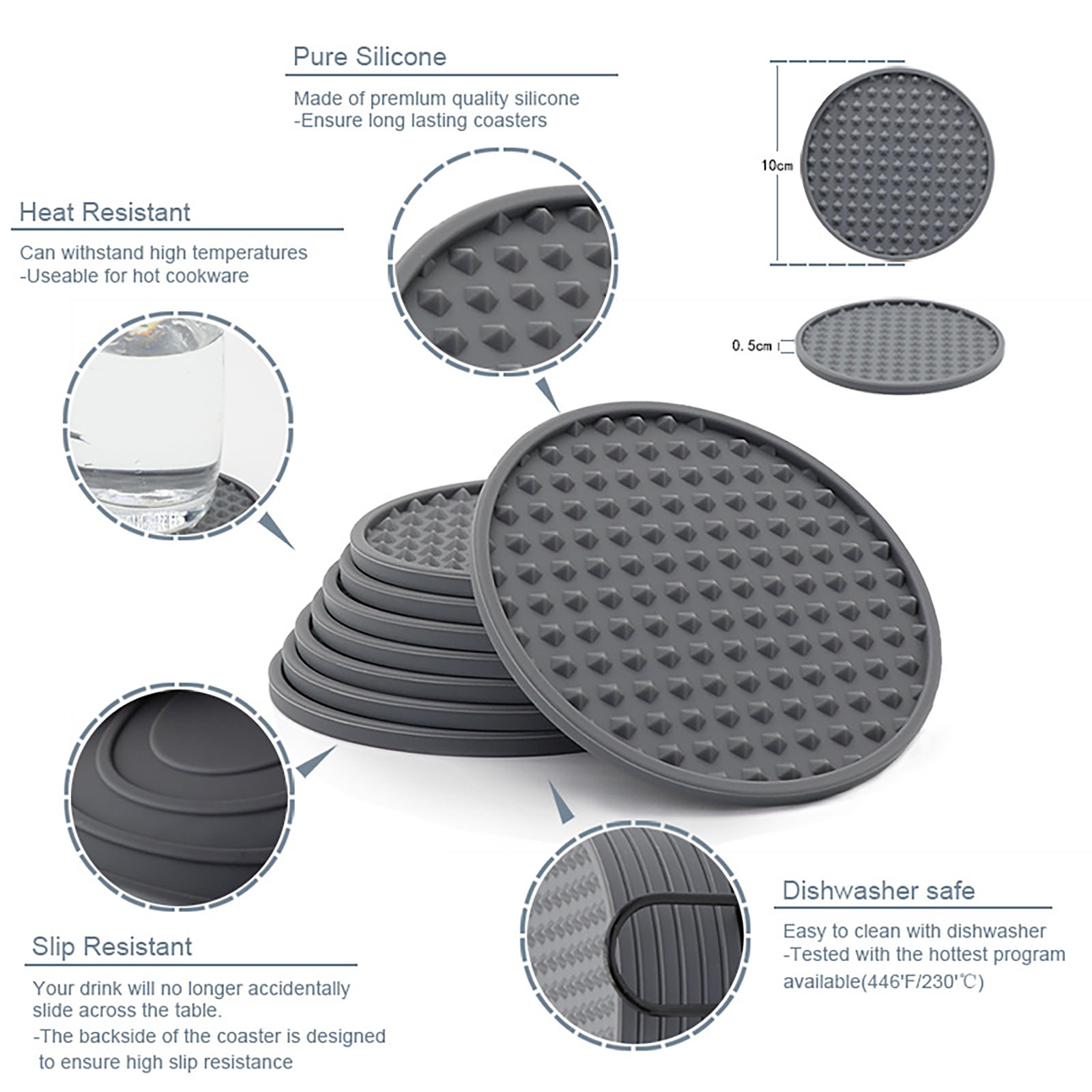 6-częściowy antypoślizgowy sil – Marble Coaster Set recenzja i cena