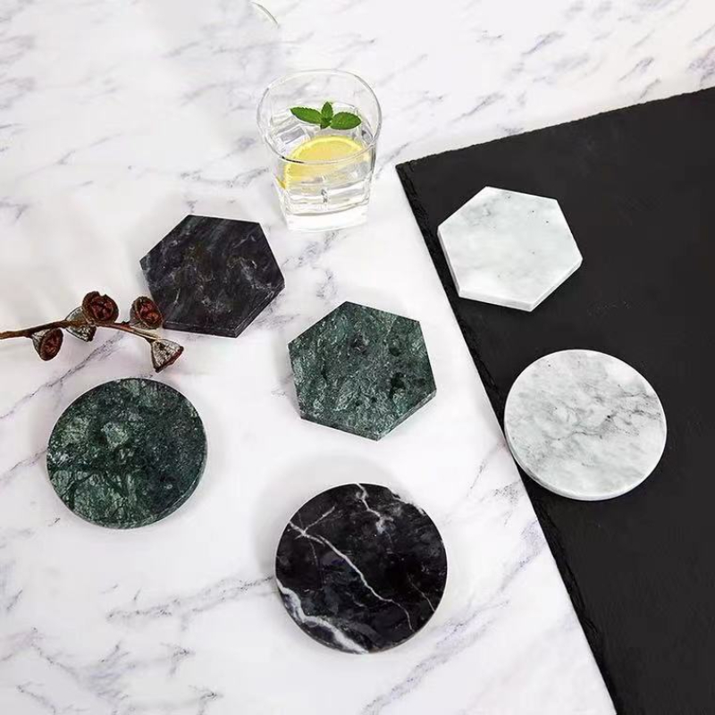 Naturalne marmurowe podkładki  – Marble Coaster Set recenzja i cena