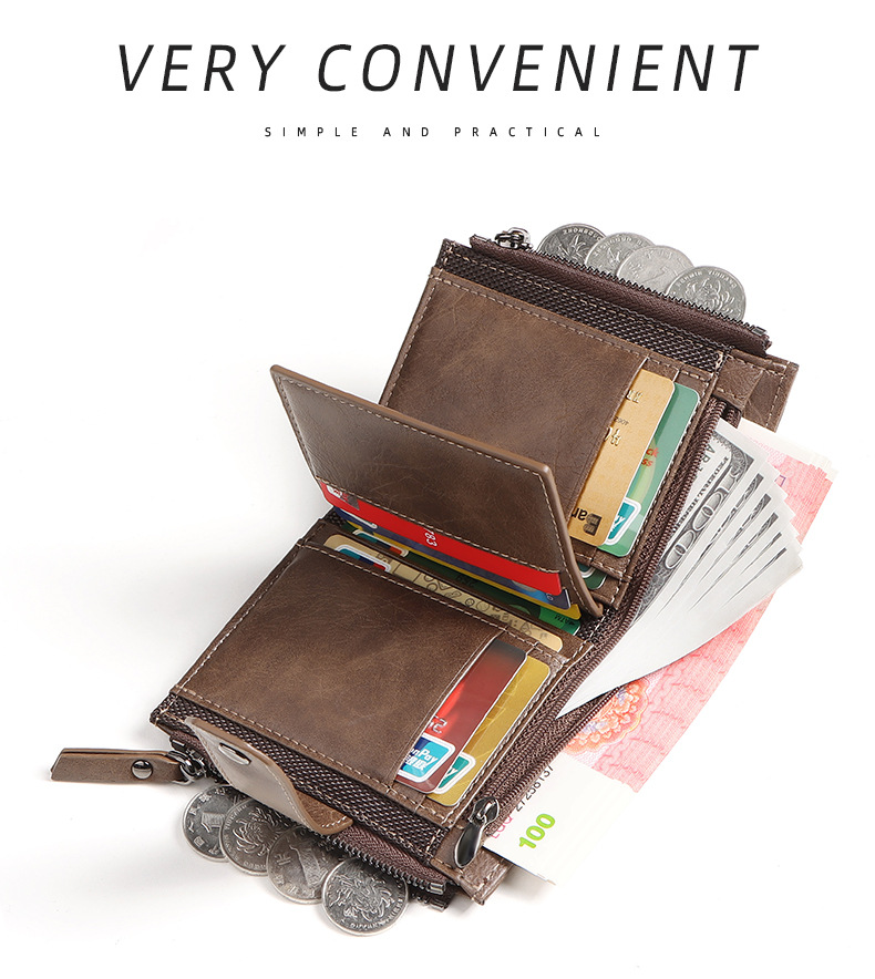 Antykradzieżowy, skórzany, kró – Leather Wallet Men recenzja i cena