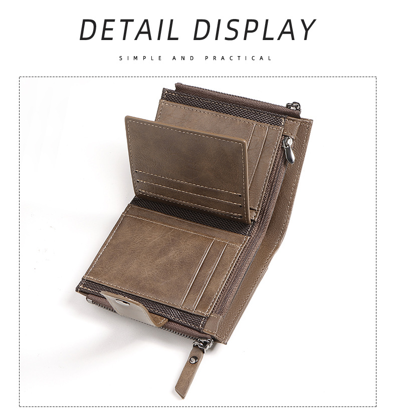 Antykradzieżowy, skórzany, kró – Leather Wallet Men recenzja i cena