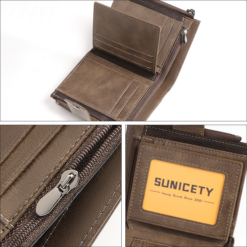 Antykradzieżowy, skórzany, kró – Leather Wallet Men recenzja i cena