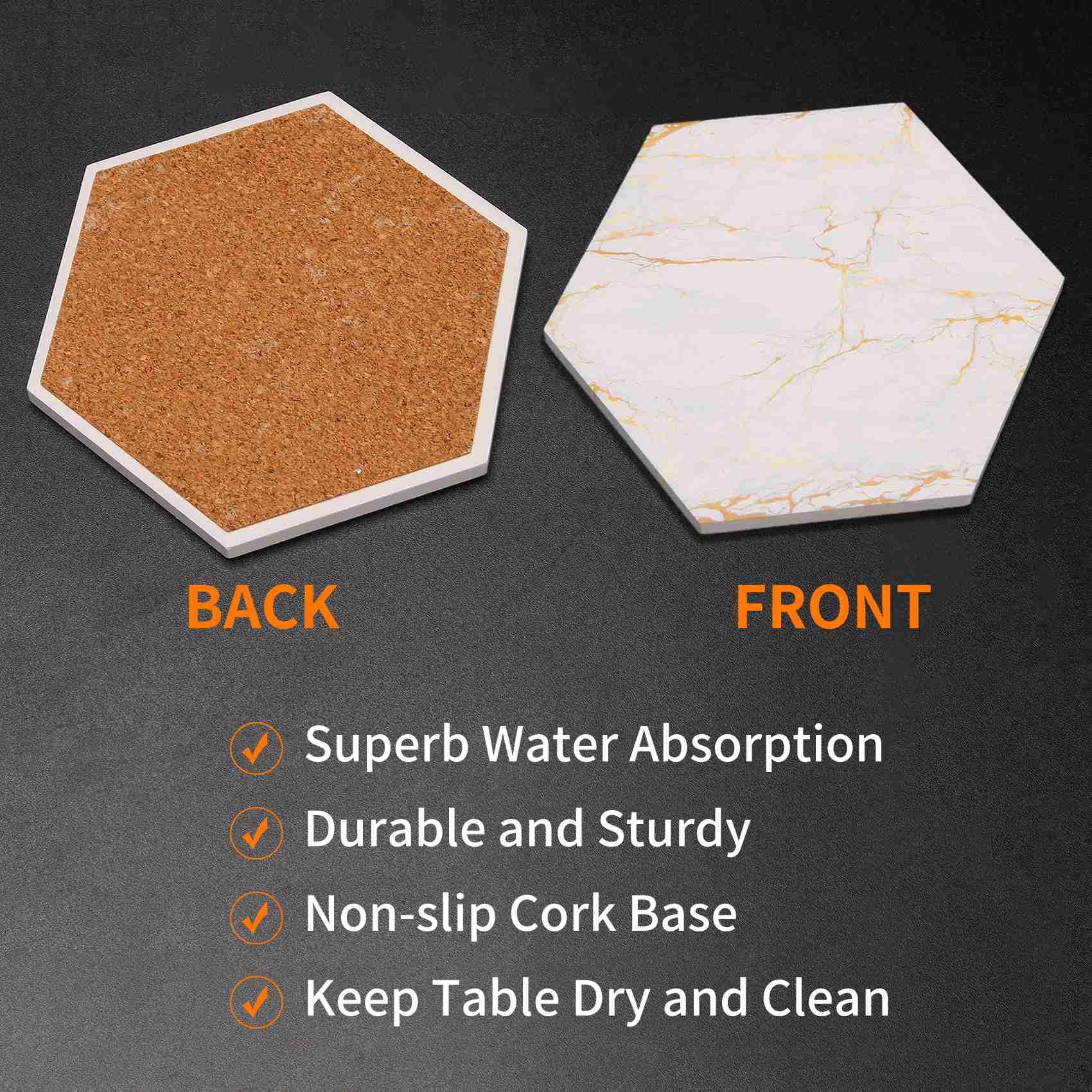 Podkładki pod napoje A69E8 PC  – Marble Coaster Set recenzja i cena